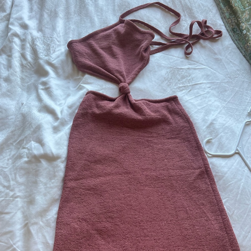 Cult Gaia pink knot dress long